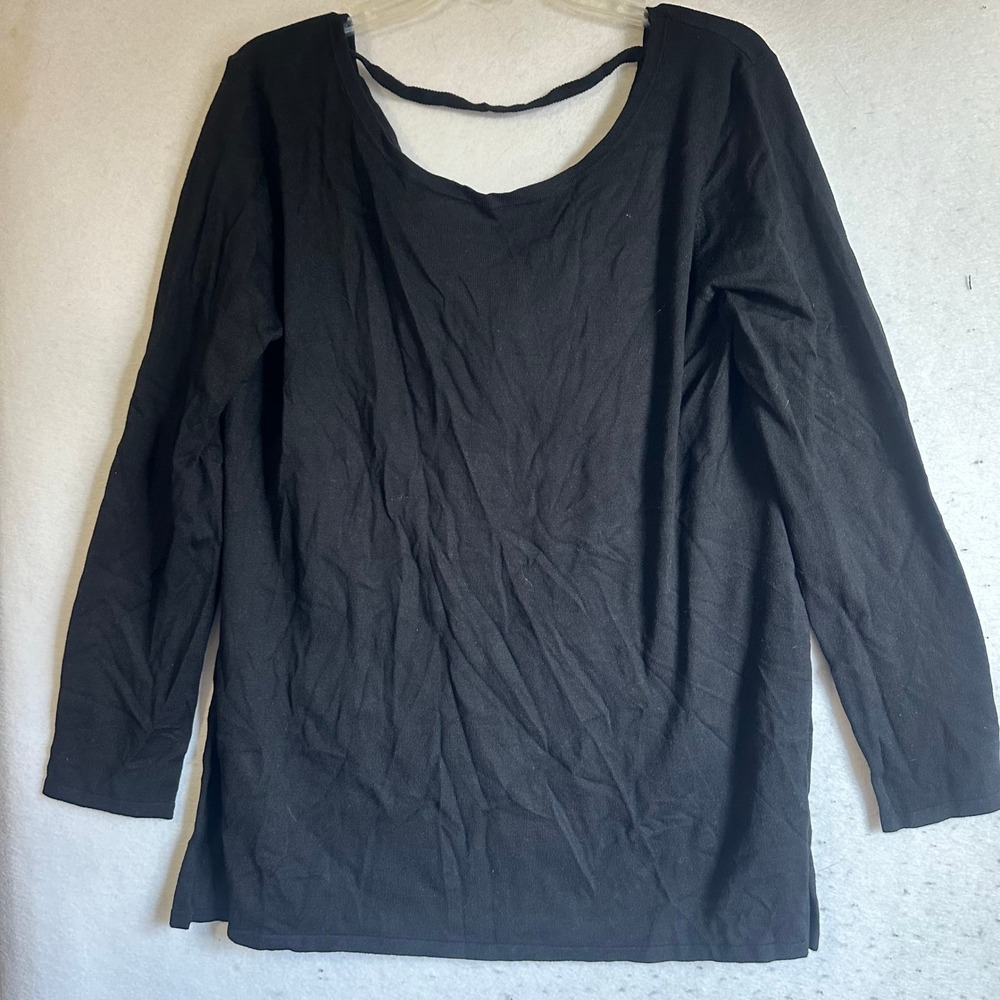 Fabletics Emerson Sweater Black Cowl Back Relaxed Fit XXL SW1723727-0001-17070
